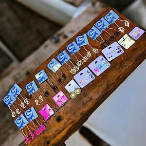 New With Tags! Claire's 38 Pairs of Earrings (Stud & Dangle) with 8 Rings Lot!